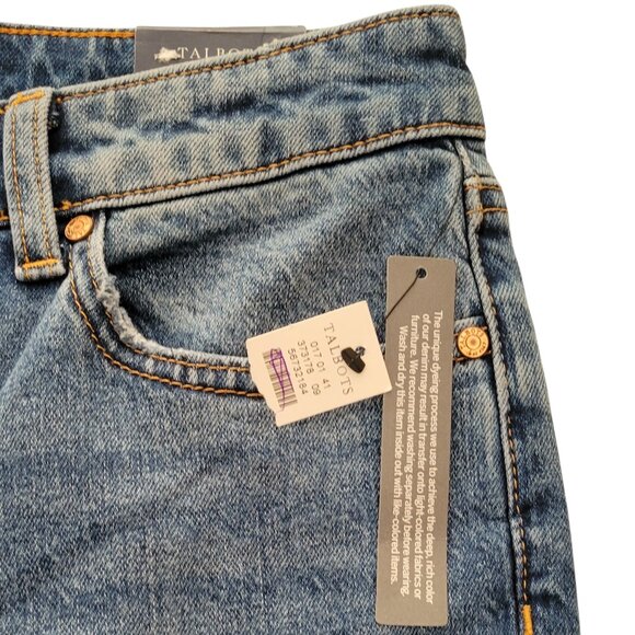 Talbots Girlfriend Denim Bermuda Shorts 9" Inseam Rolled Cuff Gracie Wash NEW - Picture 6 of 12